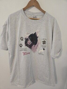VIntage Anvil French Bulldog Sweatshirt Mens XXXL History Of Dog 90s